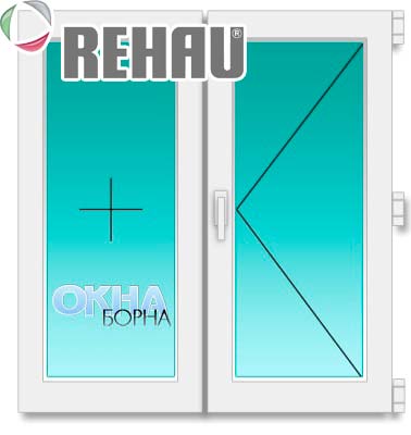 Двухстворчатое окно ПВХ
